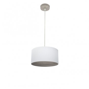 Distribuidor - Lâmpadas Diversas | Colgantes Moderno | COLGANTE TATIANA 1XE27 NIQUEL/BLANCO-MAD.GRIS REGX30X30 CM Ref: 189193083